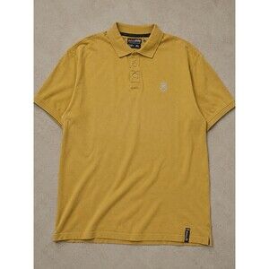 Vintage Southpole Mustard Gold Y2K Embroidered Logo Streetwear Polo Mens XL